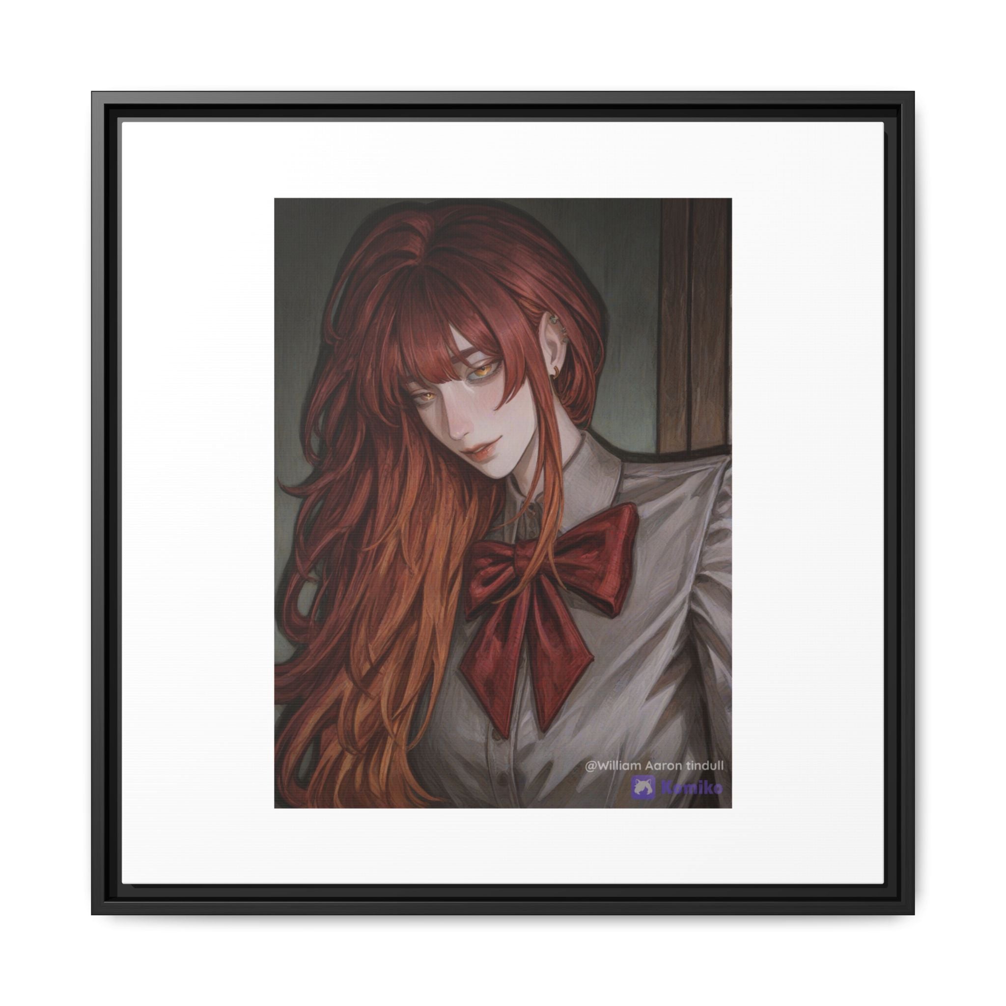 Framed Matte Canvas Print — Gothic Redhead Portrait