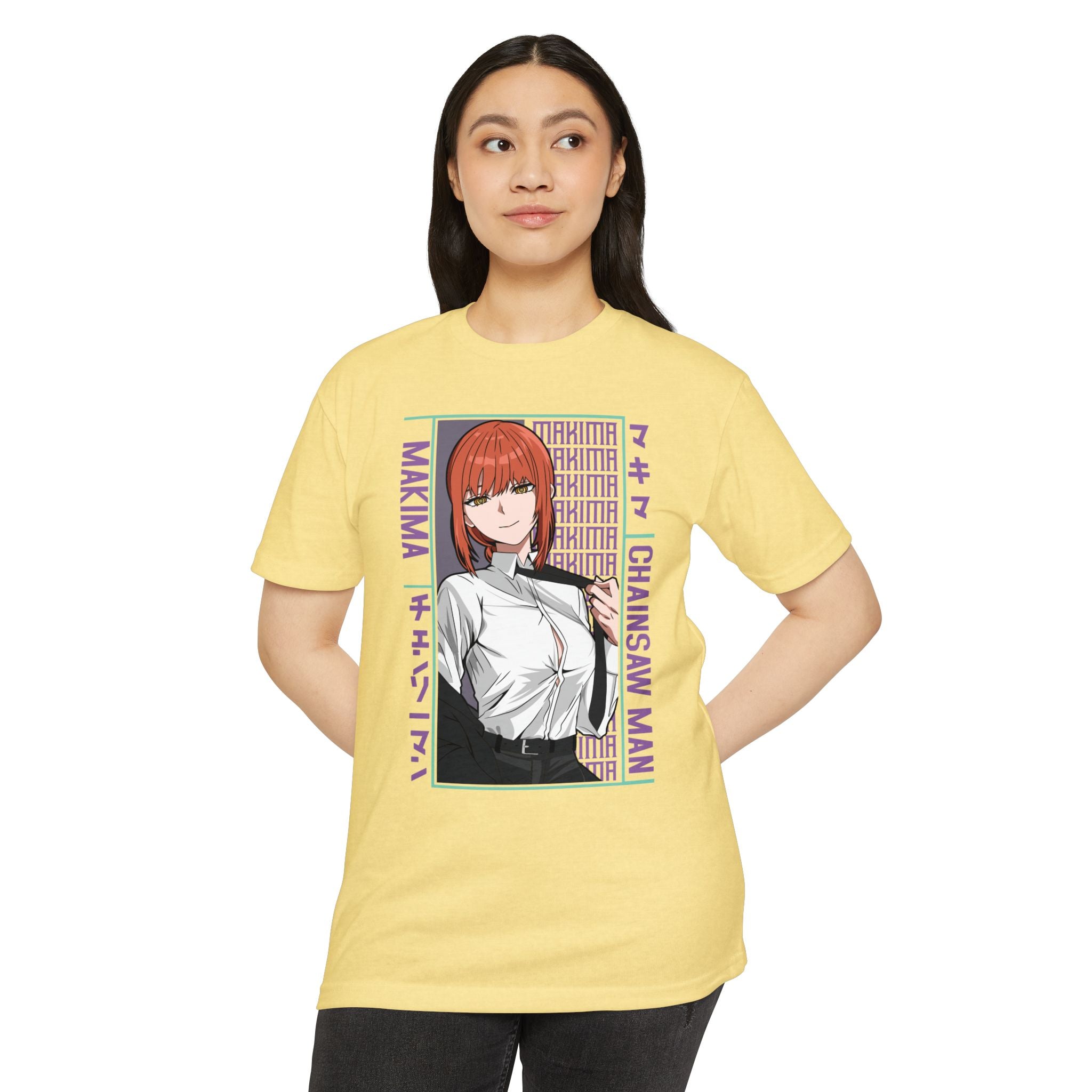 Makima Chainsaw Man Anime Graphic T-Shirt — Japanese Text Design