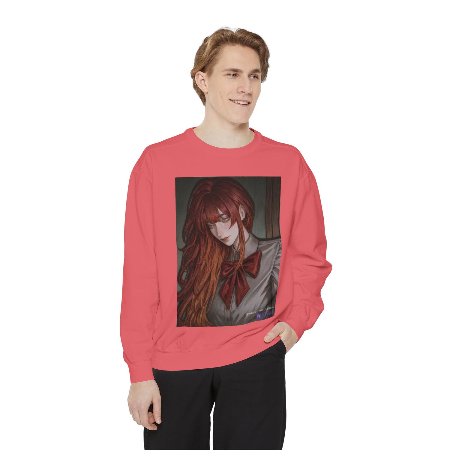 Anime Red-Headed Girl Sweatshirt — Gothic Schoolgirl Art Pullover