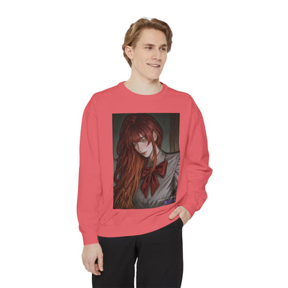 Anime Red-Headed Girl Sweatshirt — Gothic Schoolgirl Art Pullover