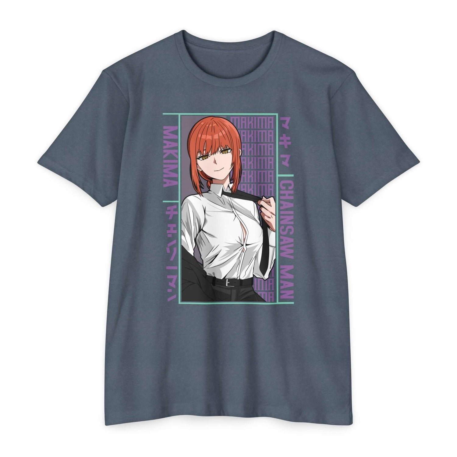 Makima Chainsaw Man Anime Graphic T-Shirt — Japanese Text Design