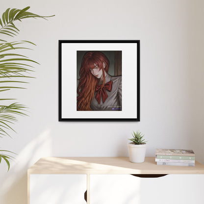 Framed Matte Canvas Print — Gothic Redhead Portrait