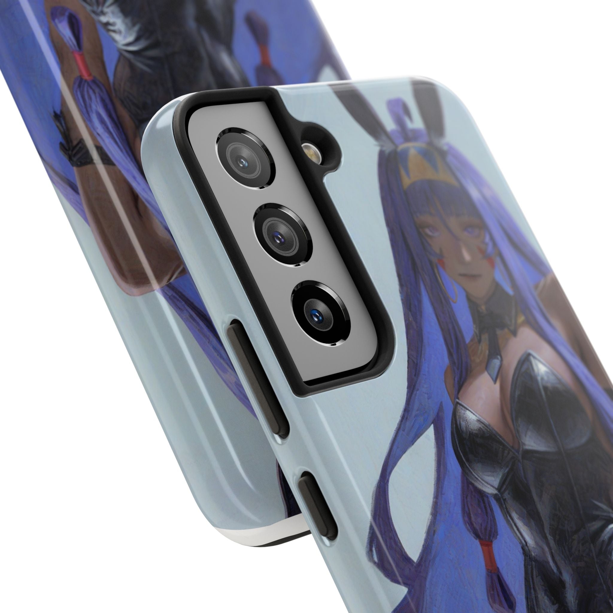 Bunny Girl Tough Phone Case — Anime Purple-Haired Character Protective Cover
