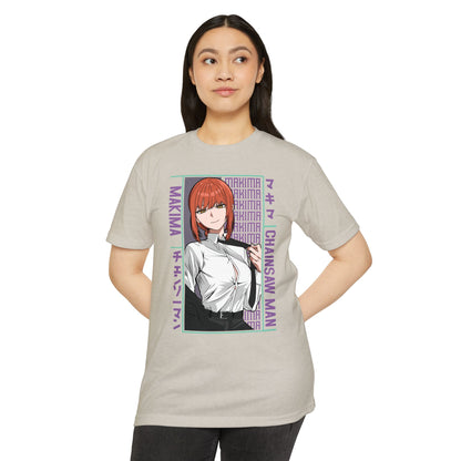 Makima Chainsaw Man Anime Graphic T-Shirt — Japanese Text Design