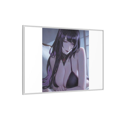 Framed Matte Canvas Print — Moody Anime Woman Portrait