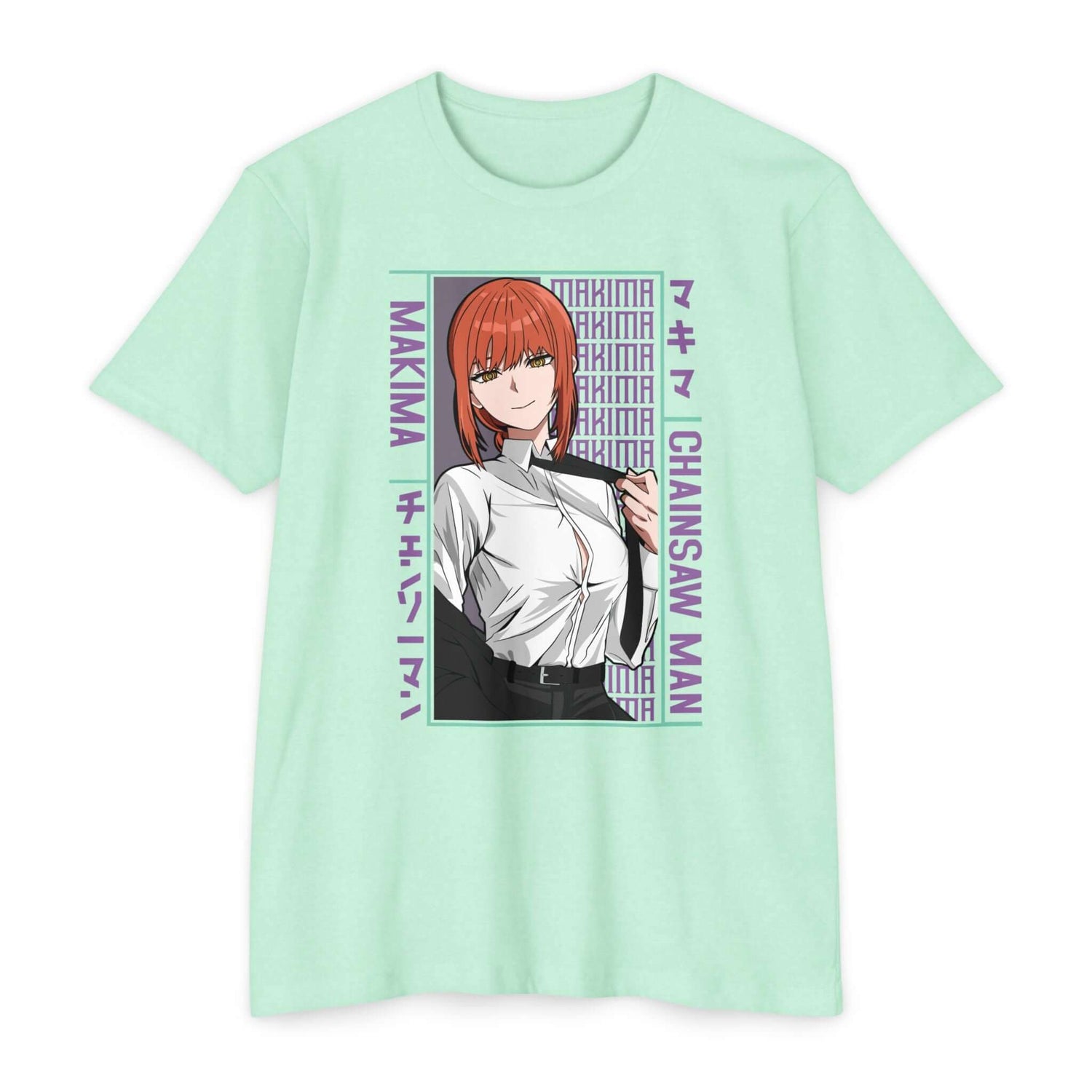Makima Chainsaw Man Anime Graphic T-Shirt — Japanese Text Design