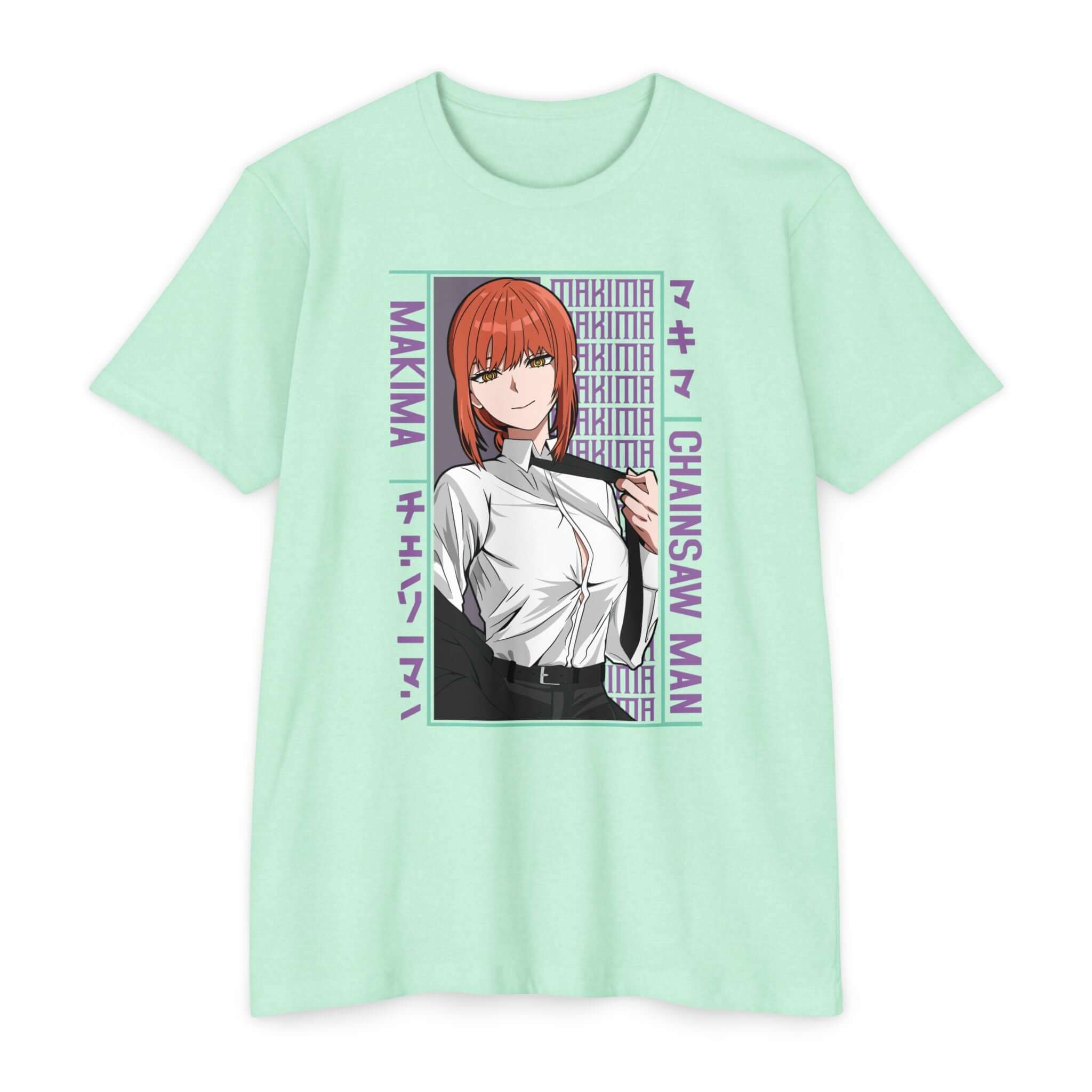 Makima Chainsaw Man Anime Graphic T-Shirt — Japanese Text Design