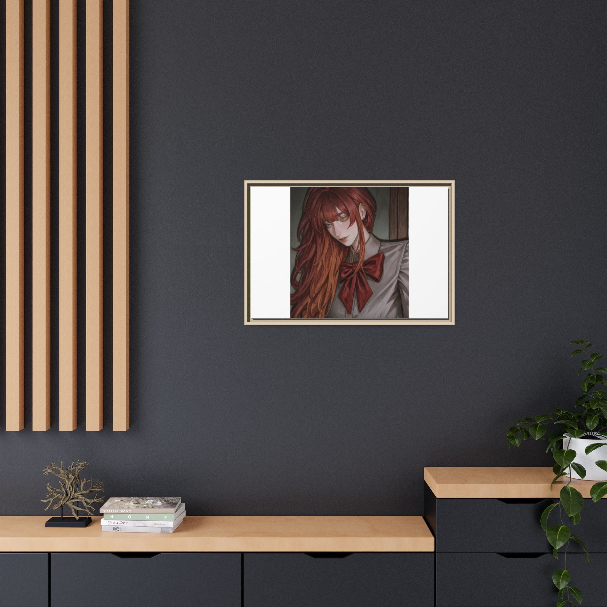 Framed Matte Canvas Print — Gothic Redhead Portrait
