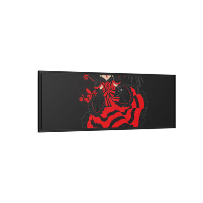 Anime Warrior Red Black Matte Canvas Print — Framed Wall Art