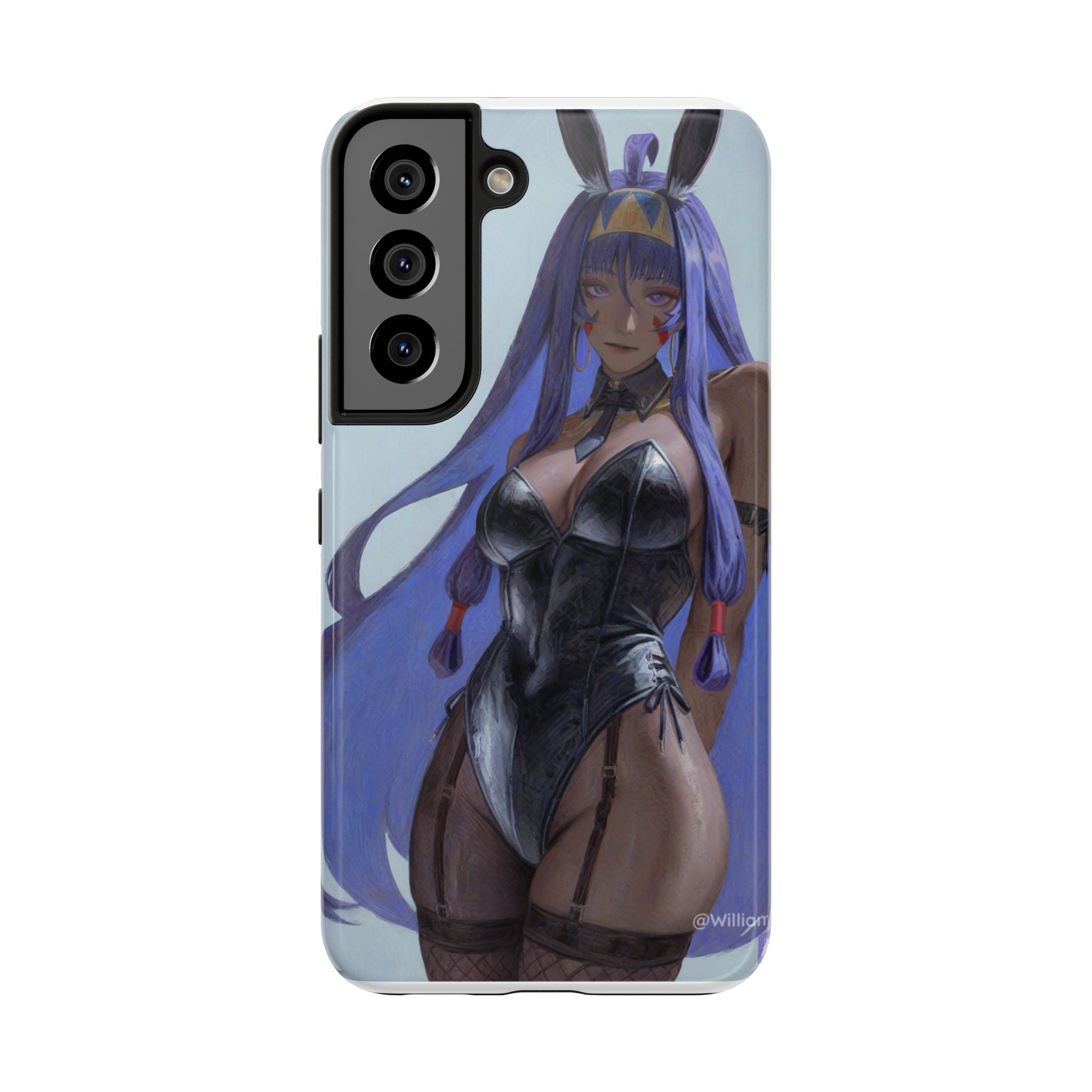 Bunny Girl Tough Phone Case — Anime Purple-Haired Character Protective Cover