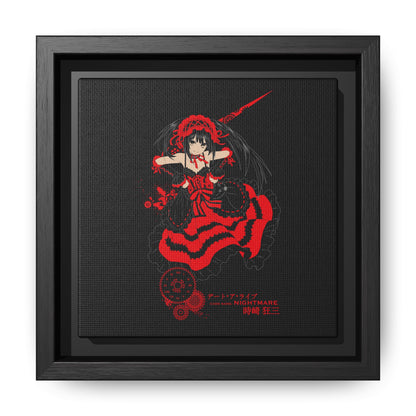 Anime Warrior Red Black Matte Canvas Print — Framed Wall Art