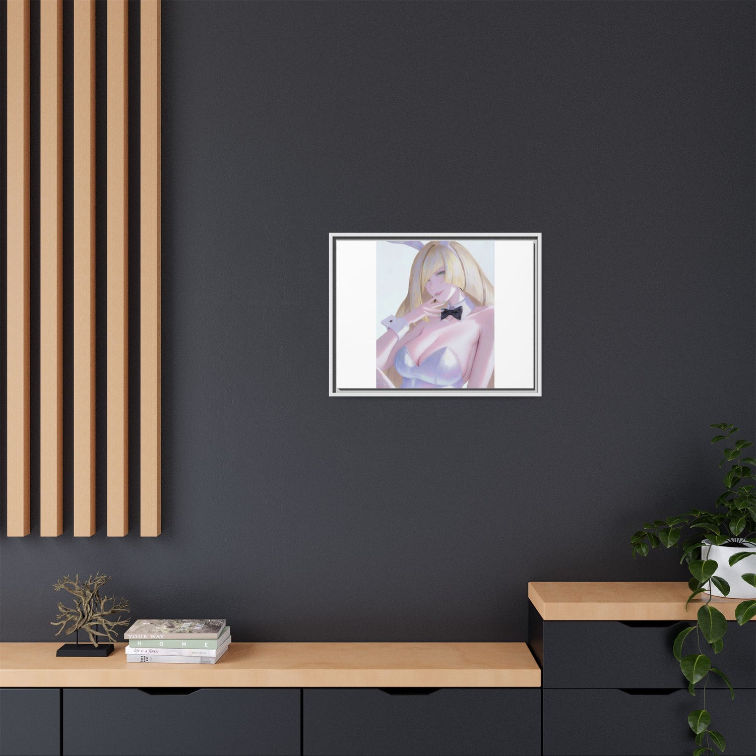 Bunny Girl Matte Canvas Print Framed — Sexy Anime Art Wall Decor