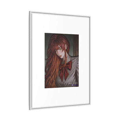 Framed Matte Canvas Print — Gothic Redhead Portrait