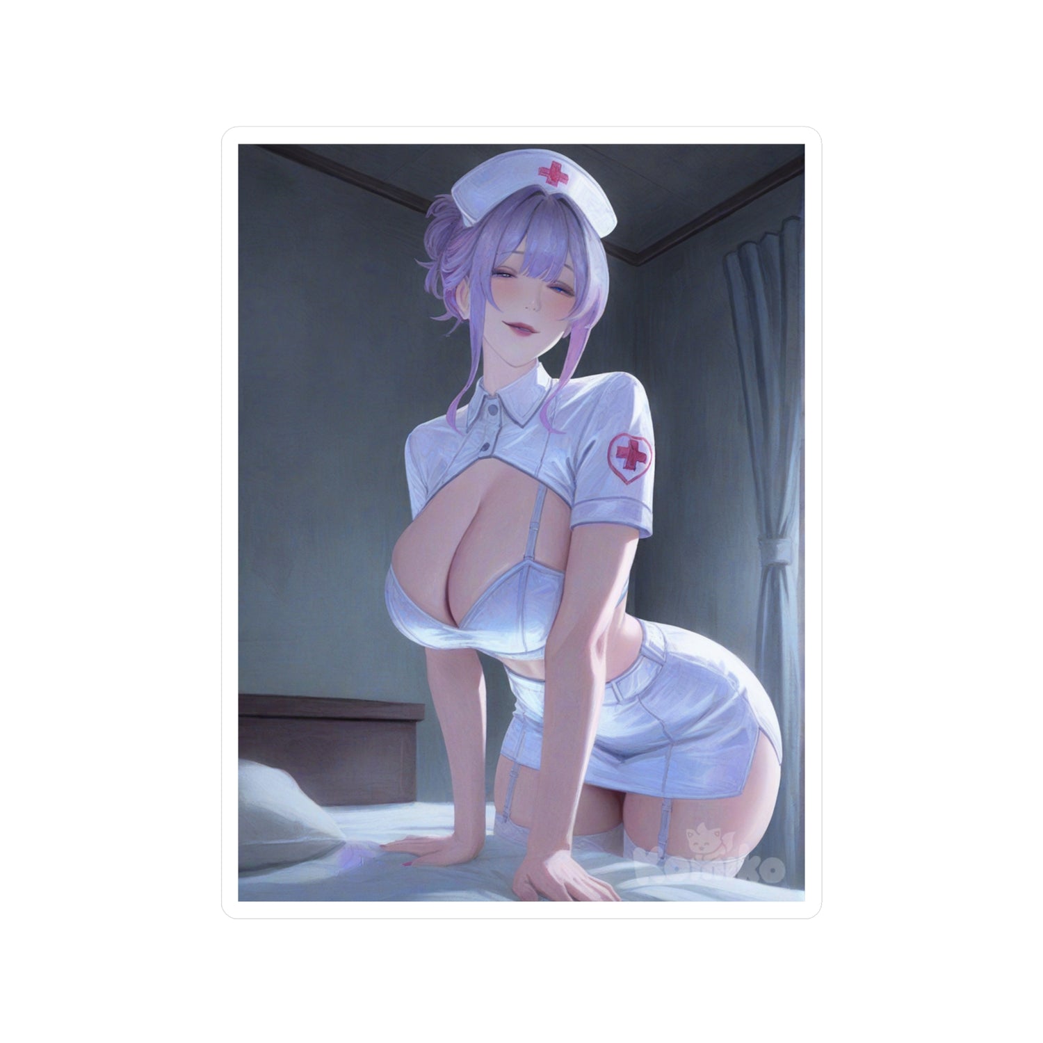 Nurse Anime Pin-Up Vinyl Sticker