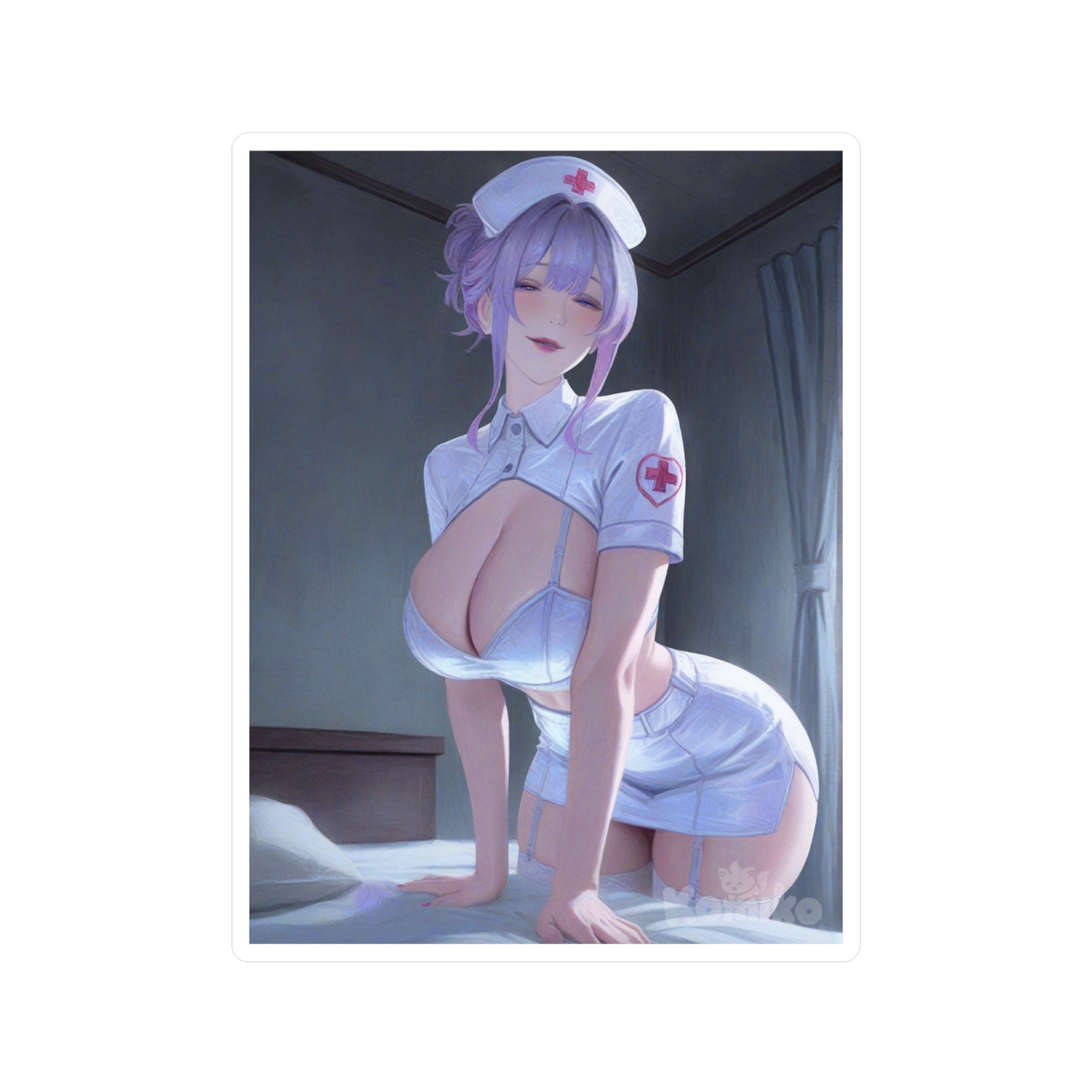 Nurse Anime Pin-Up Vinyl Sticker