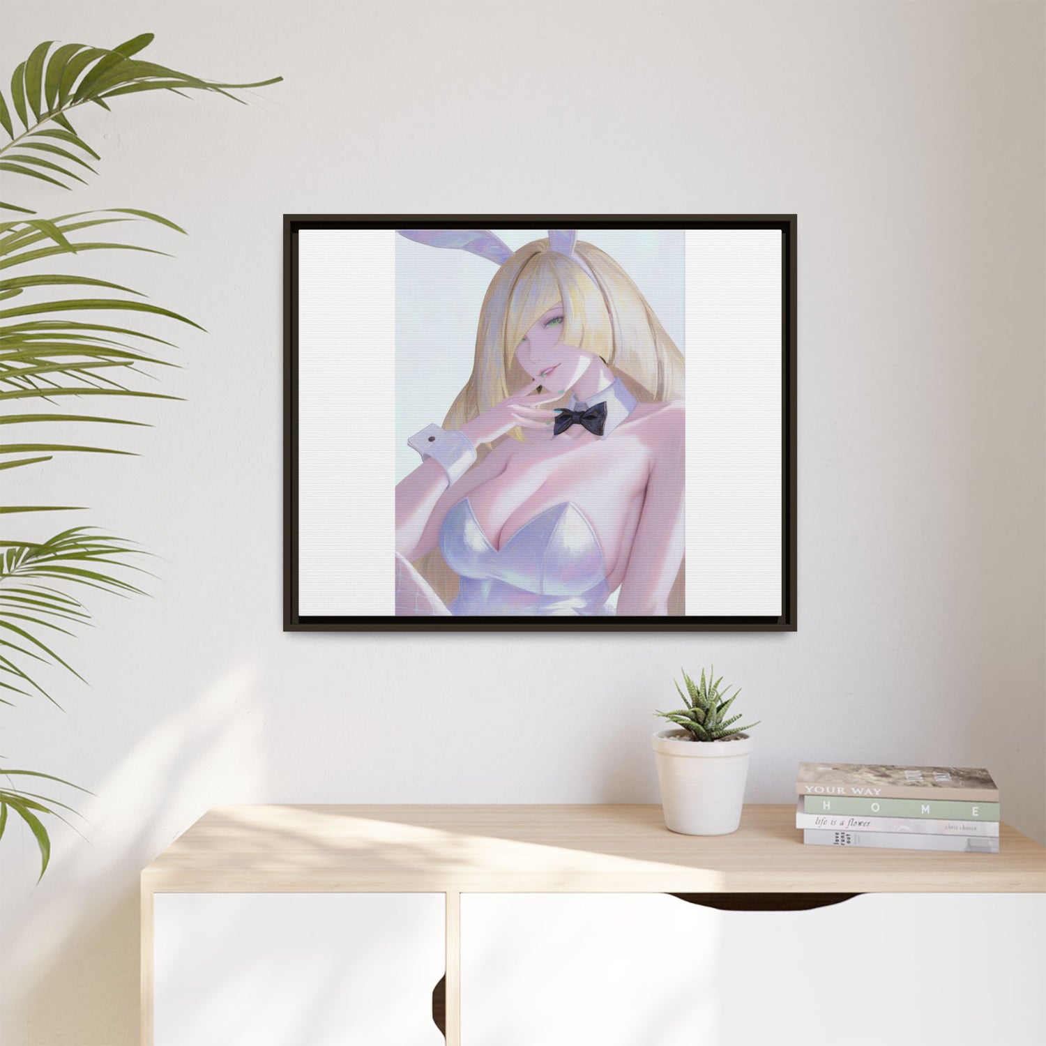 Bunny Girl Matte Canvas Print Framed — Sexy Anime Art Wall Decor