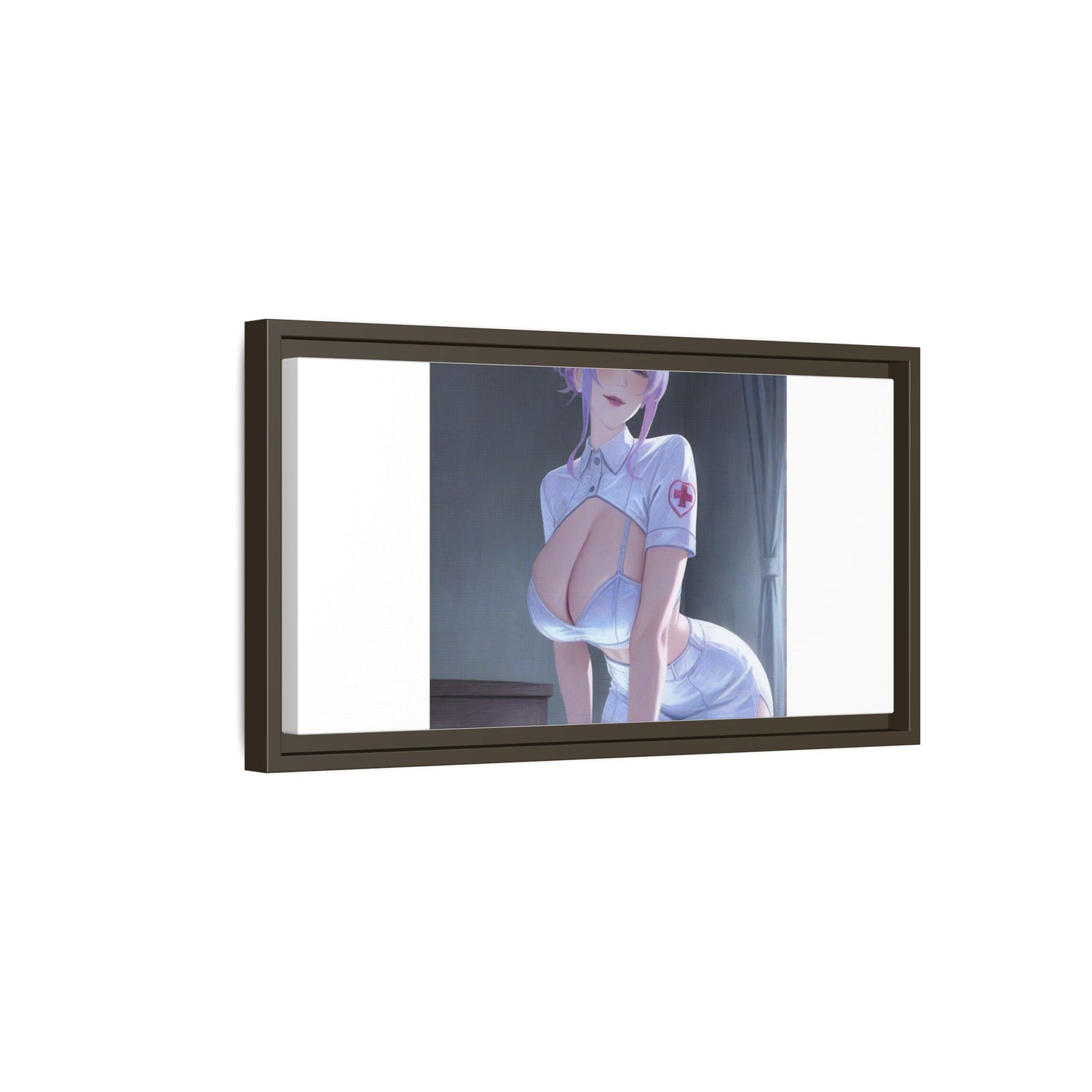 Sexy Anime Nurse Matte Canvas Print (Framed)