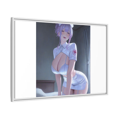 Sexy Anime Nurse Matte Canvas Print (Framed)