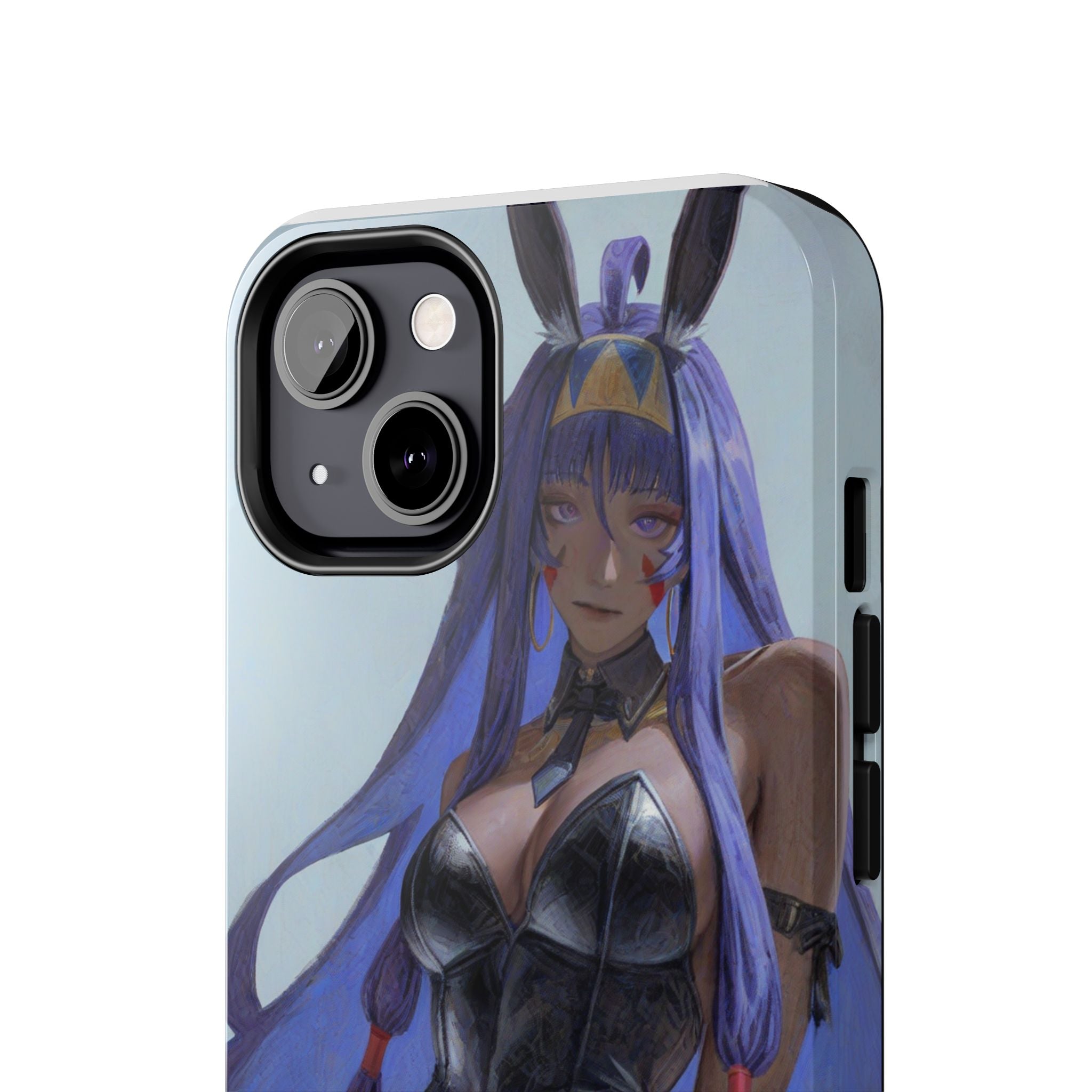 Bunny Girl Tough Phone Case — Anime Purple-Haired Character Protective Cover