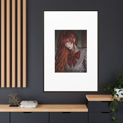 Framed Matte Canvas Print — Gothic Redhead Portrait