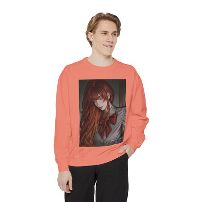 Anime Red-Headed Girl Sweatshirt — Gothic Schoolgirl Art Pullover
