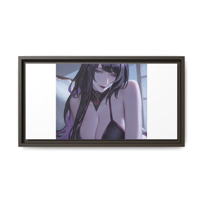 Framed Matte Canvas Print — Moody Anime Woman Portrait