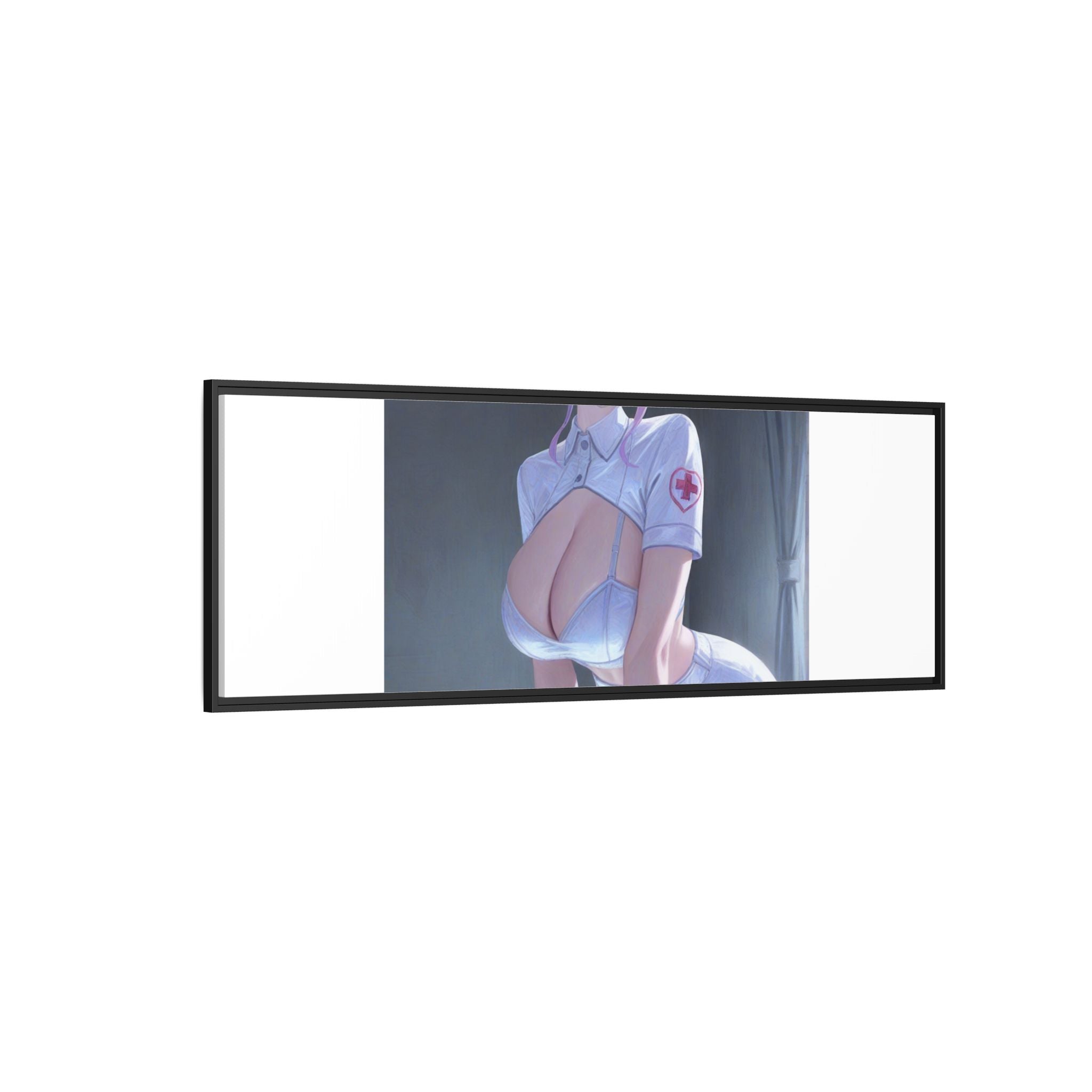Sexy Anime Nurse Matte Canvas Print (Framed)