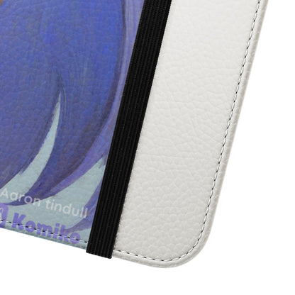 Anime Bunny Girl Flip Case - Purple Long-Haired Character Phone Wallet