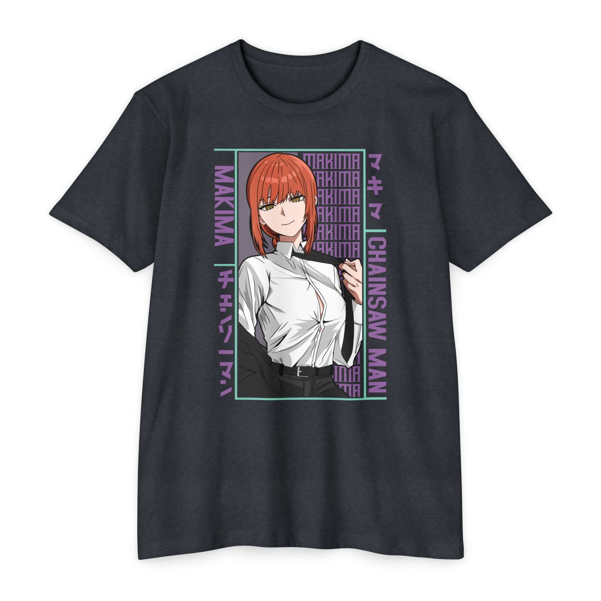 Makima Chainsaw Man Anime Graphic T-Shirt — Japanese Text Design