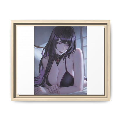 Framed Matte Canvas Print — Moody Anime Woman Portrait
