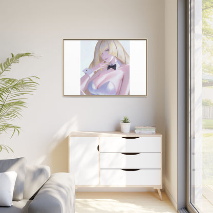 Bunny Girl Matte Canvas Print Framed — Sexy Anime Art Wall Decor