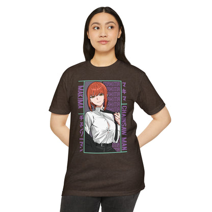 Makima Chainsaw Man Anime Graphic T-Shirt — Japanese Text Design