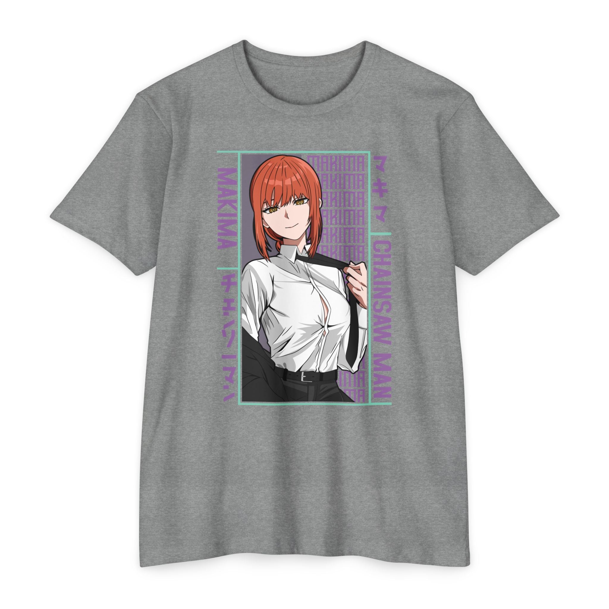 Makima Chainsaw Man Anime Graphic T-Shirt — Japanese Text Design