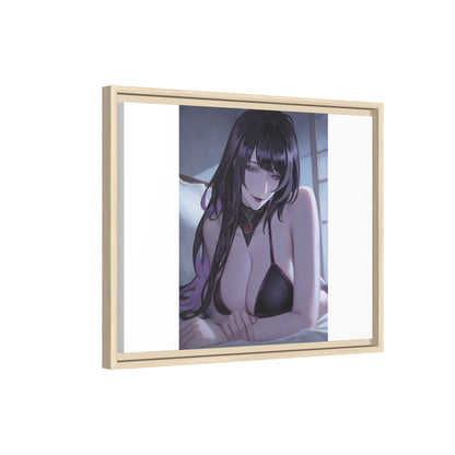Framed Matte Canvas Print — Moody Anime Woman Portrait