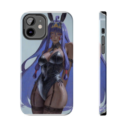 Bunny Girl Tough Phone Case — Anime Purple-Haired Character Protective Cover