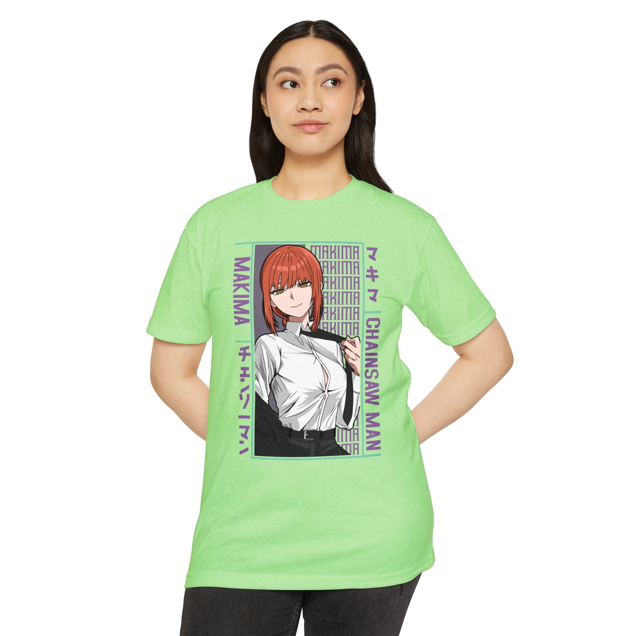Makima Chainsaw Man Anime Graphic T-Shirt — Japanese Text Design