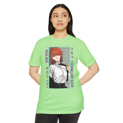 Makima Chainsaw Man Anime Graphic T-Shirt — Japanese Text Design