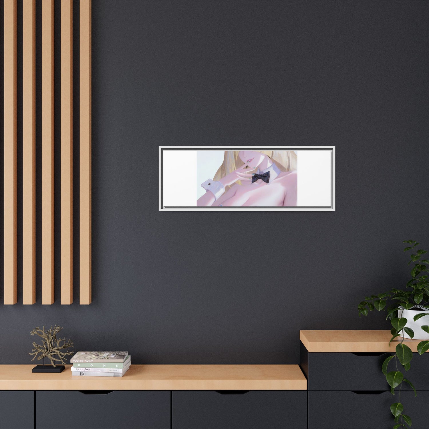 Bunny Girl Matte Canvas Print Framed — Sexy Anime Art Wall Decor