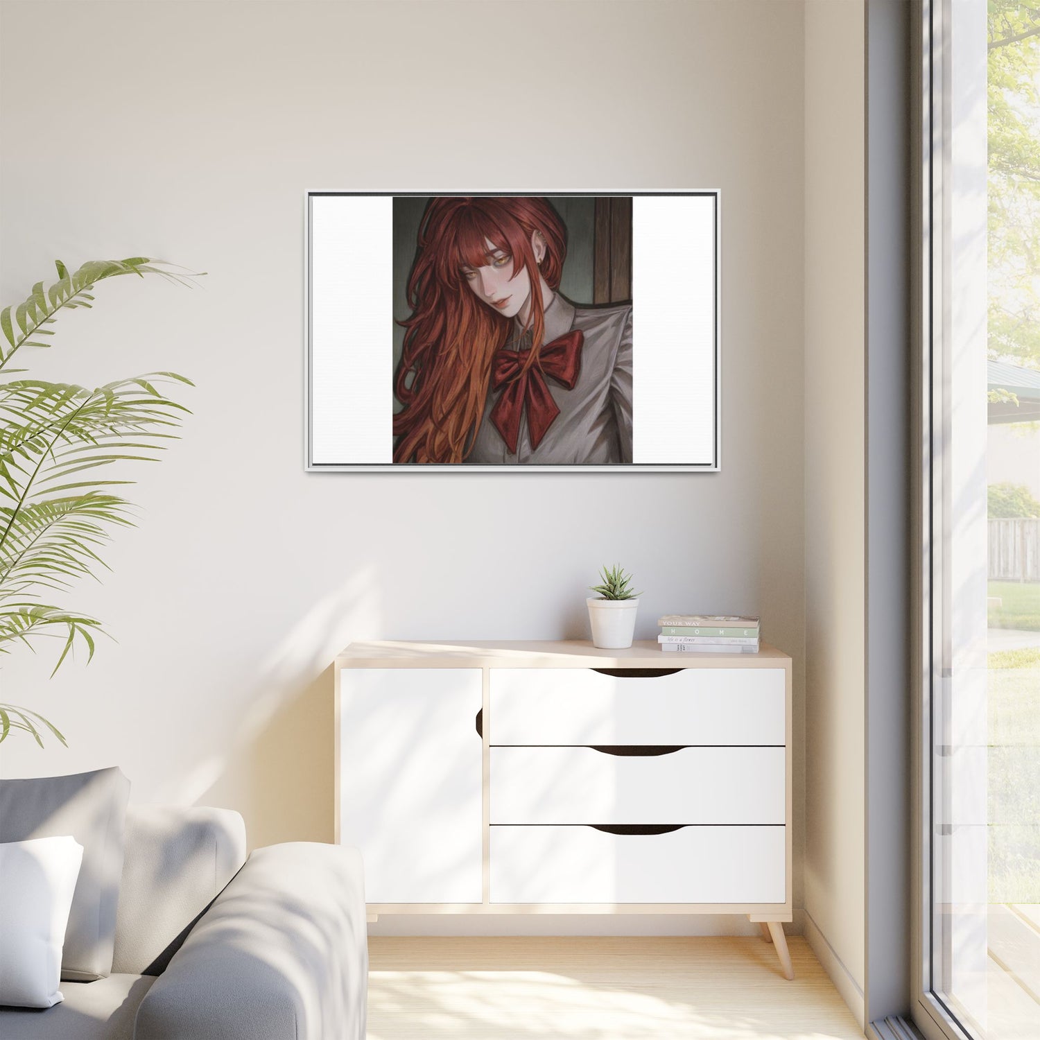 Framed Matte Canvas Print — Gothic Redhead Portrait