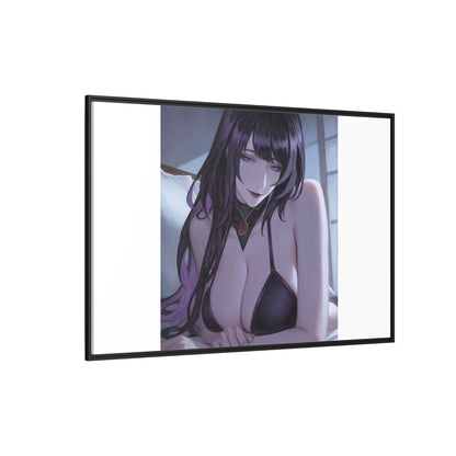 Framed Matte Canvas Print — Moody Anime Woman Portrait