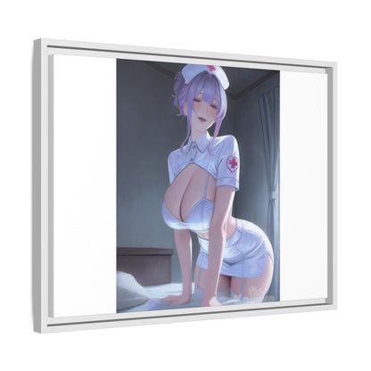 Sexy Anime Nurse Matte Canvas Print (Framed)