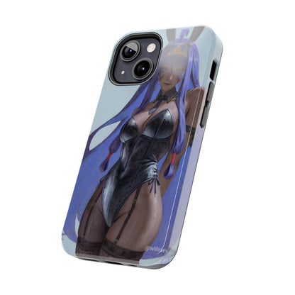 Bunny Girl Tough Phone Case — Anime Purple-Haired Character Protective Cover