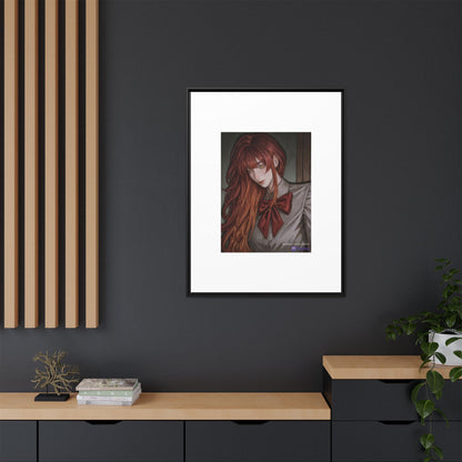 Framed Matte Canvas Print — Gothic Redhead Portrait