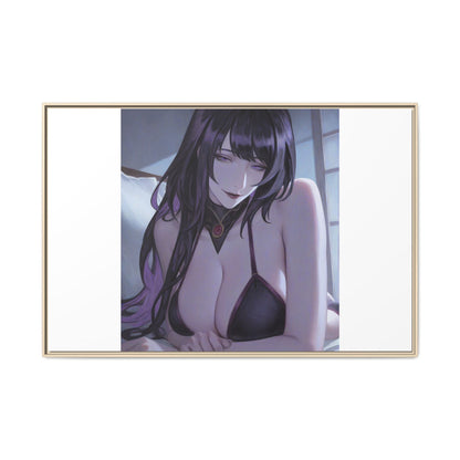 Framed Matte Canvas Print — Moody Anime Woman Portrait