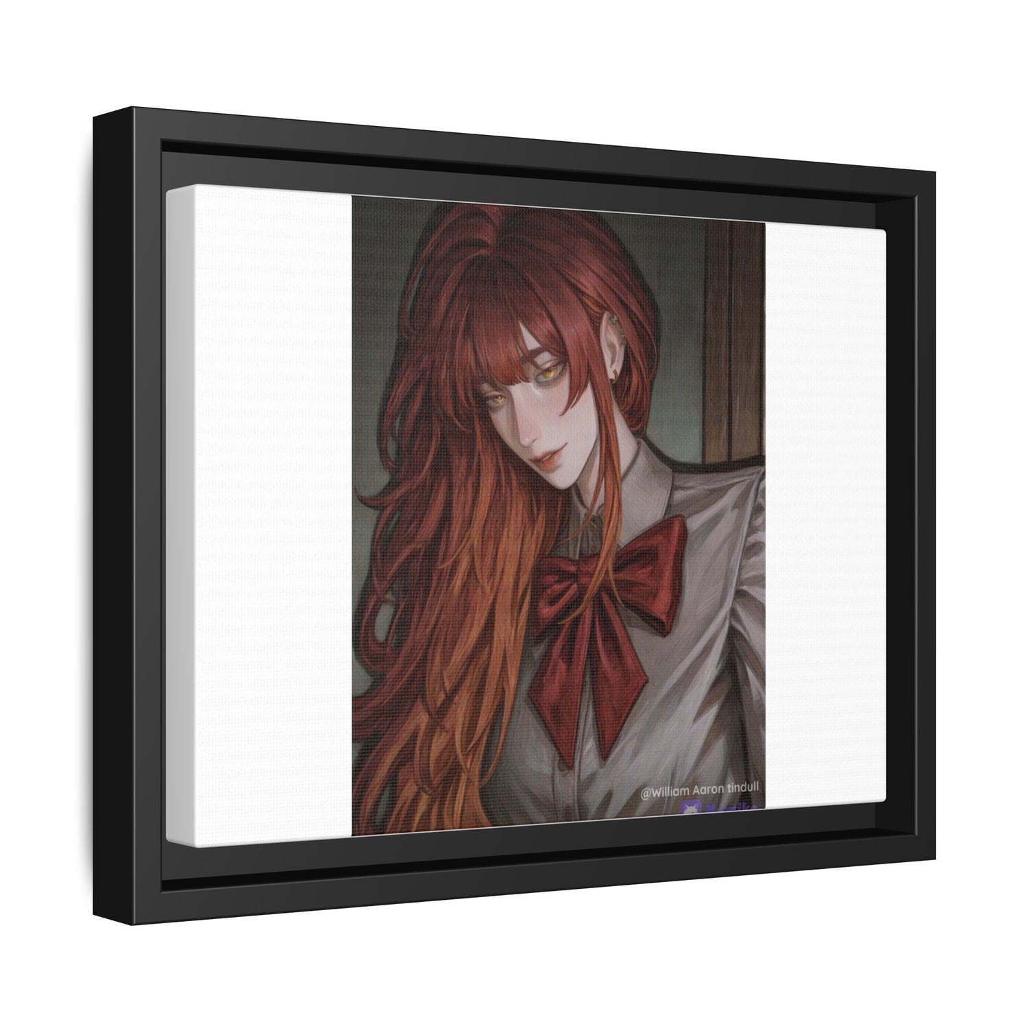 Framed Matte Canvas Print — Gothic Redhead Portrait