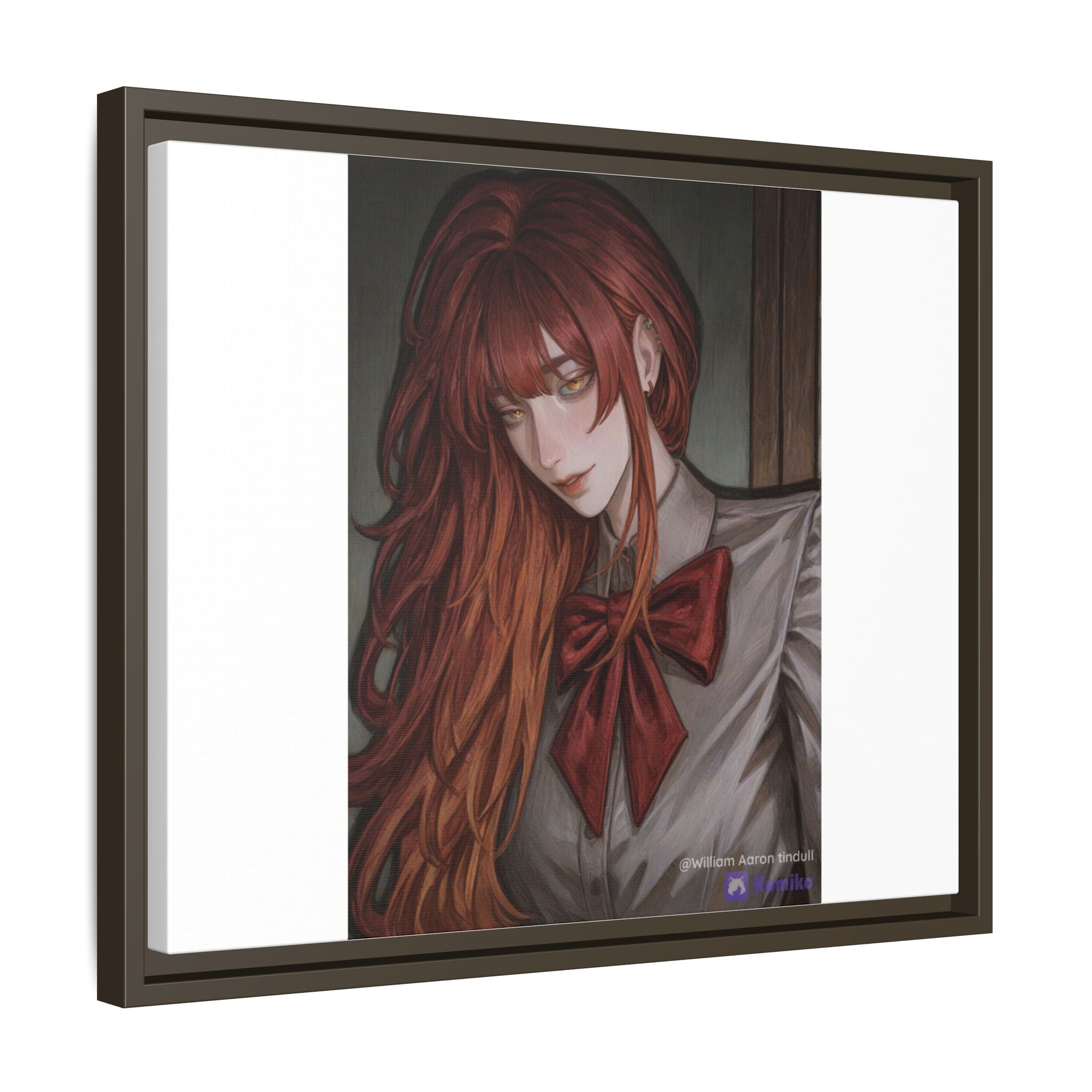 Framed Matte Canvas Print — Gothic Redhead Portrait