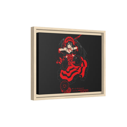 Anime Warrior Red Black Matte Canvas Print — Framed Wall Art
