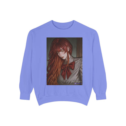 Anime Red-Headed Girl Sweatshirt — Gothic Schoolgirl Art Pullover