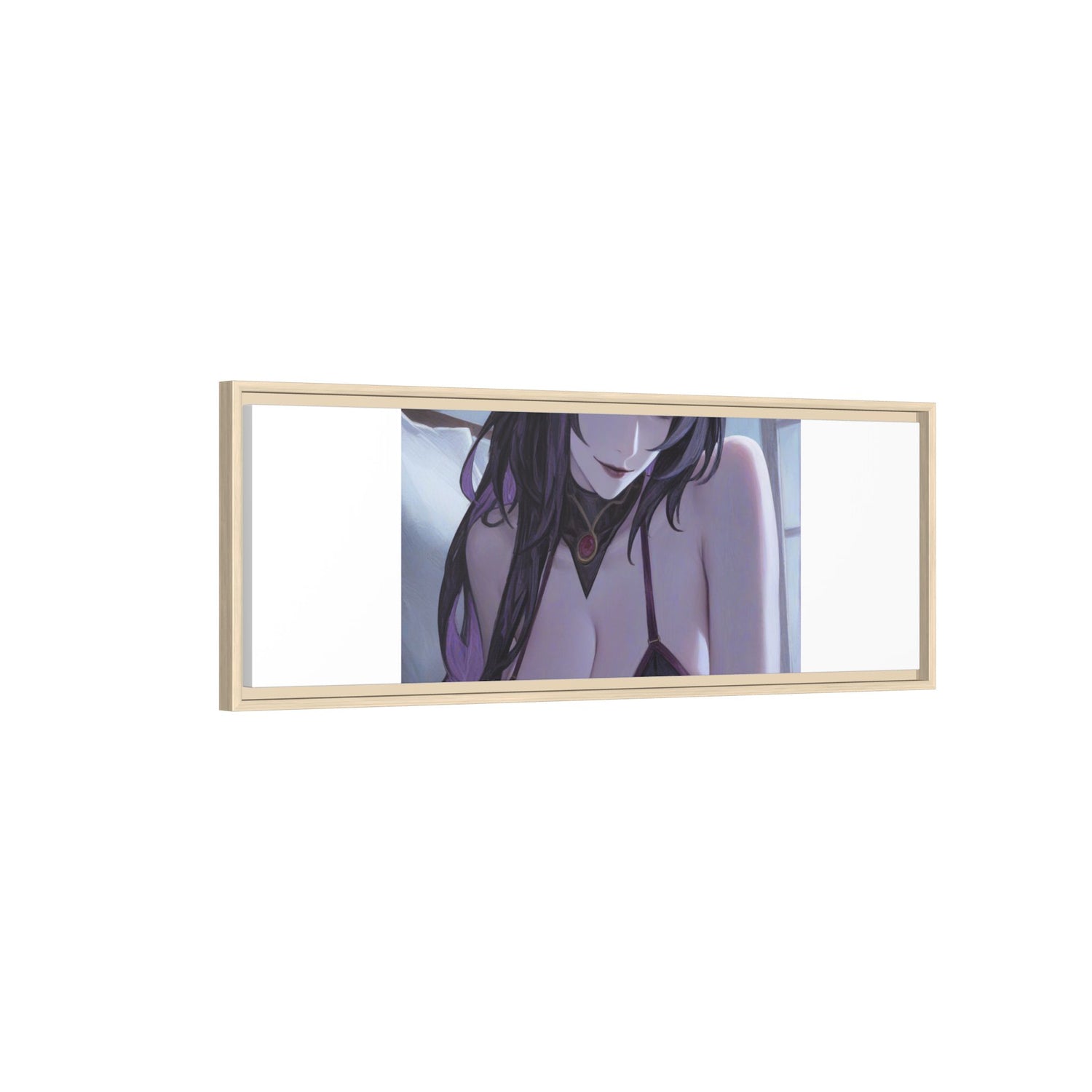 Framed Matte Canvas Print — Moody Anime Woman Portrait