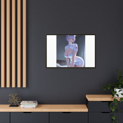 Sexy Anime Nurse Matte Canvas Print (Framed)